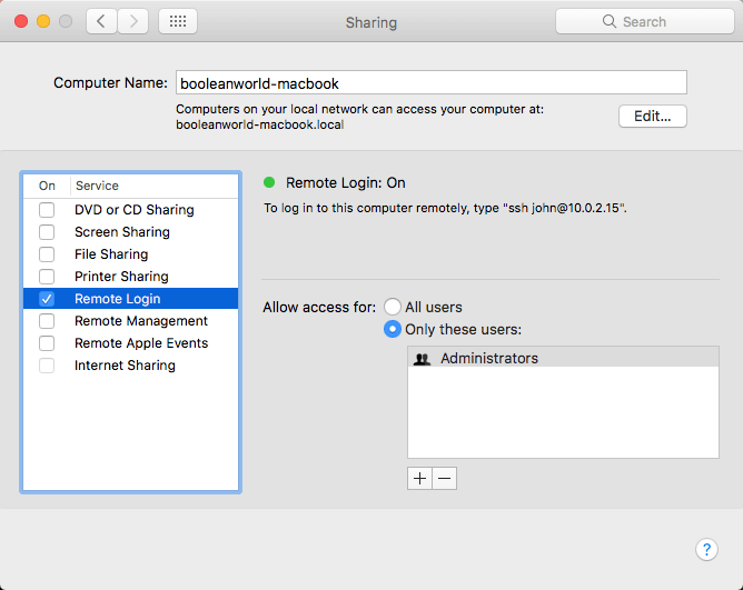 enable remote desktop for mac